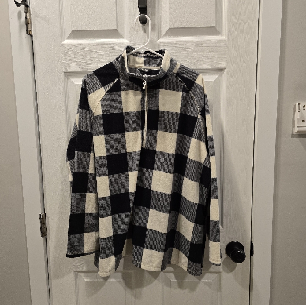 Black and White Checkered Zip-Up Jacket